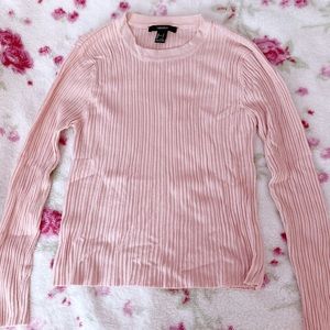 Forever 21 pink ribbed sweater size L